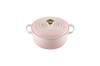Le Creuset литой эмалированный горшок Signature Cocotte Ronde 18 см в форме ракушки розового цвета с ручкой светло-золотистого цвета, совместим с газовой духовкой IH, японская [Авторизованный продукт]