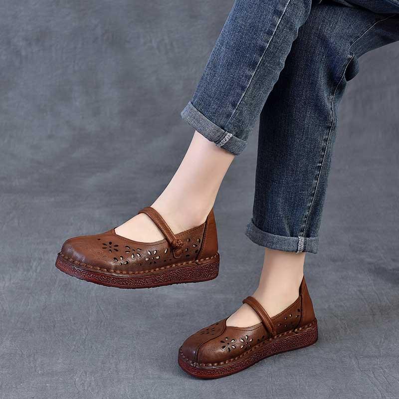 GKTINOO Women Loafers Spring Genuine Leather Comfort Flat Mother Shoes Slip-On Footwear Female Footwear Zapatos De Mujer
