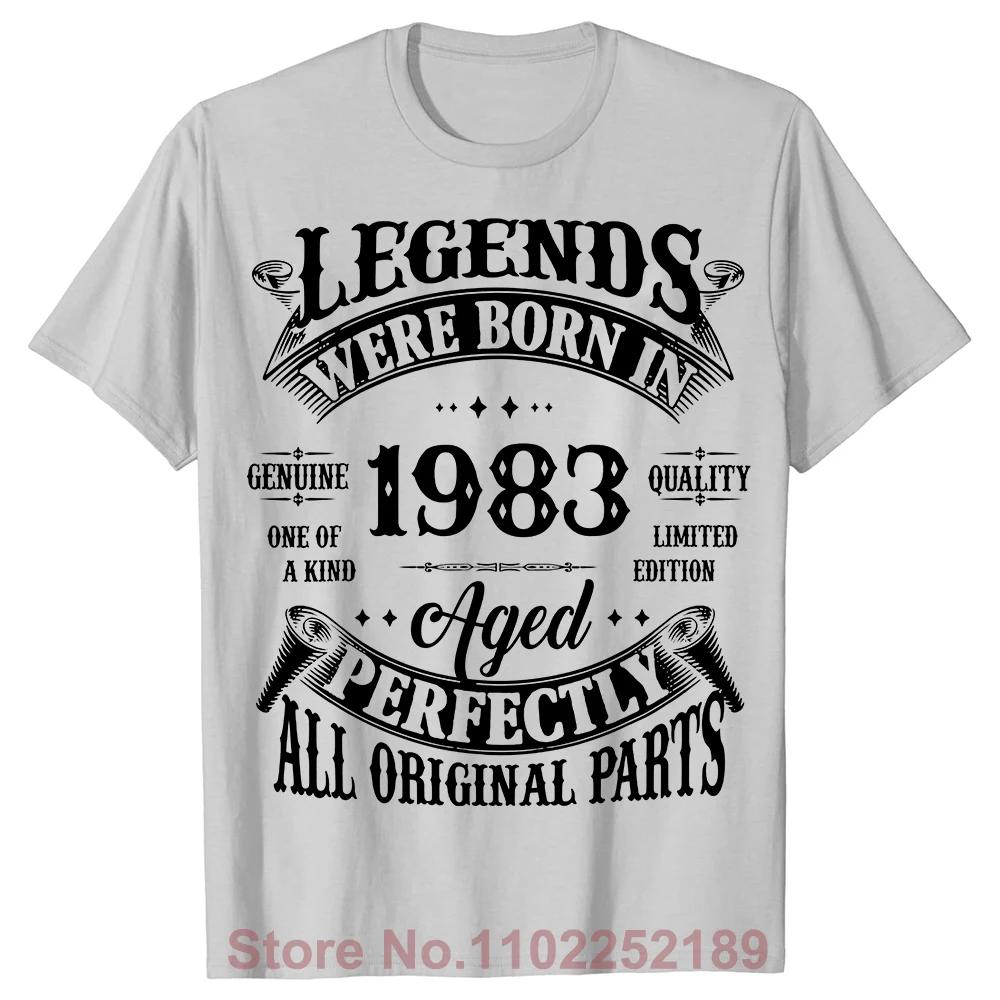 40th Vintage Legends Born In 1983 40 Years Old T Shirts Graphic Cotton Streetwear Short Sleeve Birthday Gifts