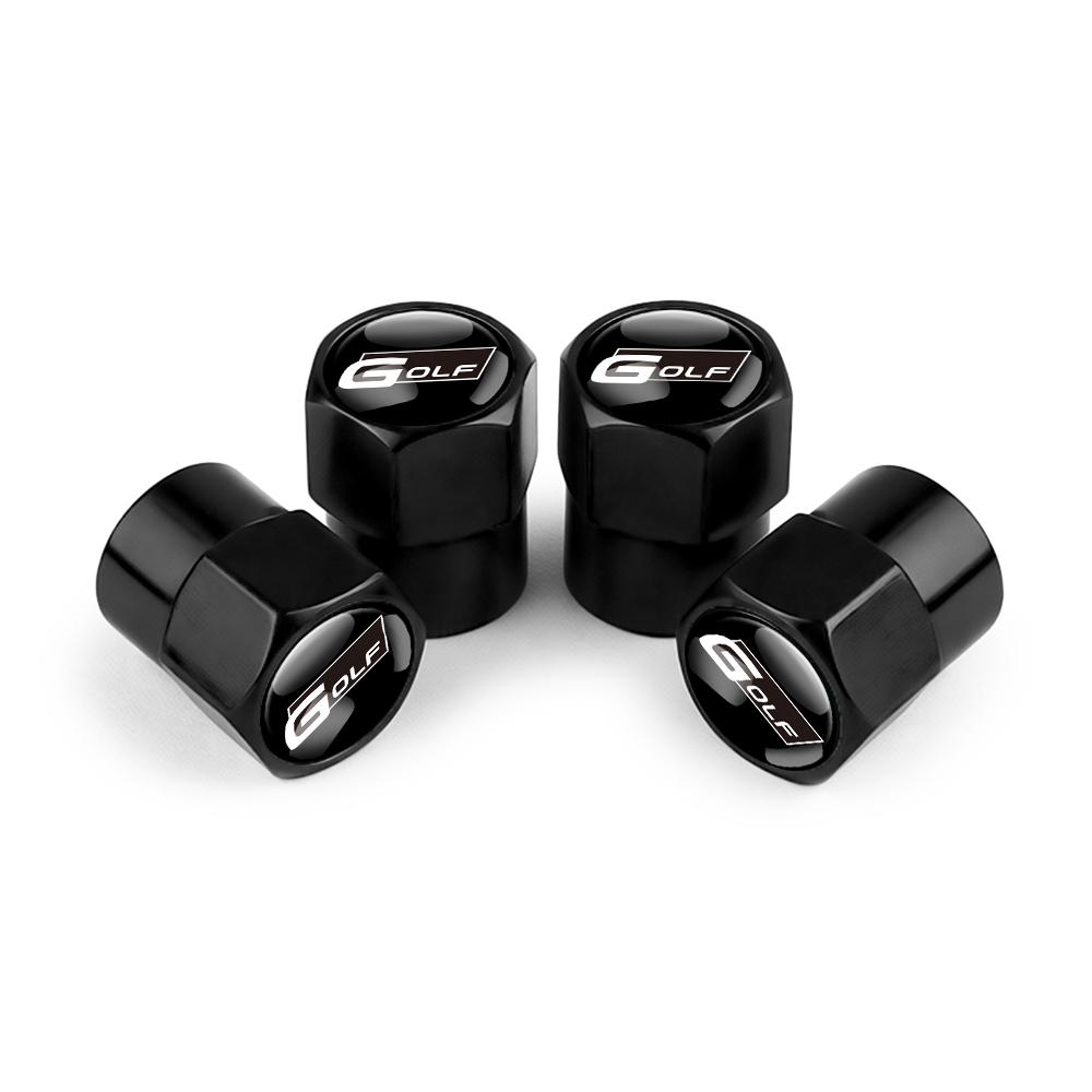 CAT1 Volkswagen Golf Rline Polo GTI R Badge 4Pcs Metal Car Wheel Tire Valve Caps Cover Accessories for VW Jetta Touareg CC Passat MK7
