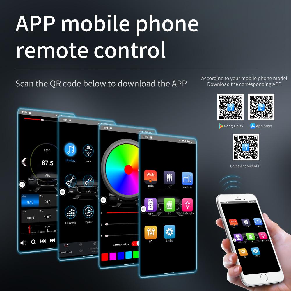 Hikity Автомобильный радиоприемник 1Din 12 В, авторадио, MP3-плеер, голосовой помощник с искусственным интеллектом, приложение, дистанционное управление, Bluetooth, FM, AUX-in, USB, TF-карта, телефон, быстрая зарядка