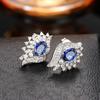 Серьги-гвоздики Huitan Chic Creative Design, женские украшения для вечеринок с ослепительными кубическими цирконами, эстетичные женские изящные серьги-гвоздики