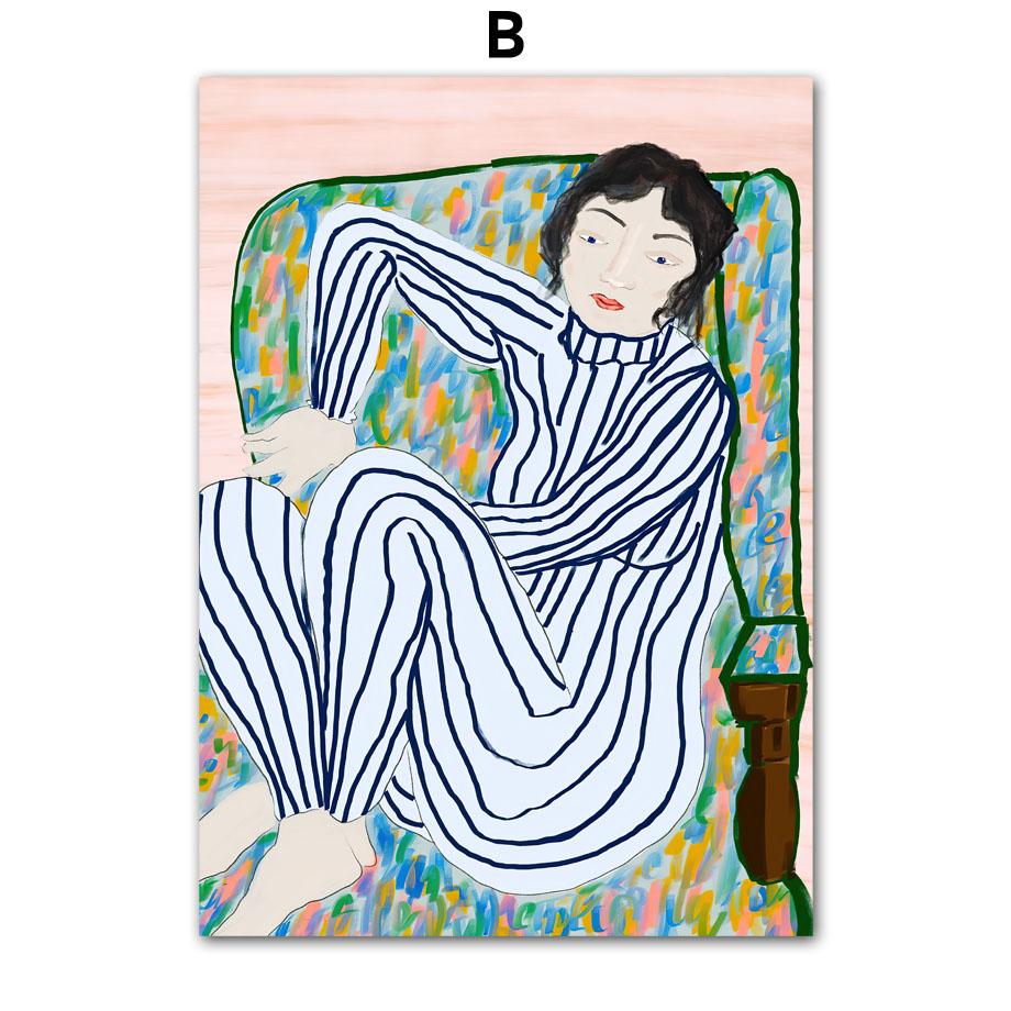 Винтажная акварельная картина на холсте, женский цветок, абстрактное настенное искусство, украшение для гостиной, фотографии и принты, постер для домашнего салона