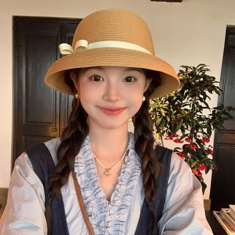 Пляжная плетеная кепка, французская шляпа-ведро, модная кепка с козырьком, для отдыха на природе