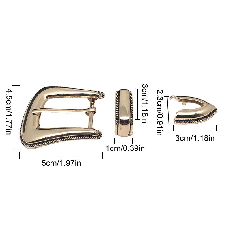 1Set Replacement Parts Craft Buckle DIY For Men Vintage Alloy Belt Buckle Embossed Three Piece Pin