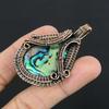 Abalone Shell Pendant, Handmade Gemstone Pendant, 999 Copper Wire Wrapped Pendant Antique Jewelry, For Engagement Gift