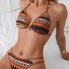 Новый женский вязаный контрастный купальник TK352