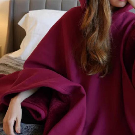 Oversized Blanket Cloak for Women Men Adults Unisex Loose Fit Fleece Hoodie Cloak Winter Warm Plush Wearable Blanket Robe