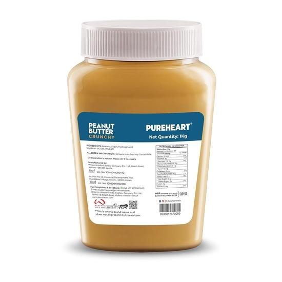 Pureheart Nutbutter Хрустящее арахисовое масло 1000 г | Натуральный и премиальный жареный арахис | Высокое содержание белка, богат клетчаткой | Ноль трансжиров