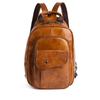 Johnature Retro Men Mini Backpack Genuine Leather Multifunctional Bag First Layer Cowhide Handmade Male Chest Bags