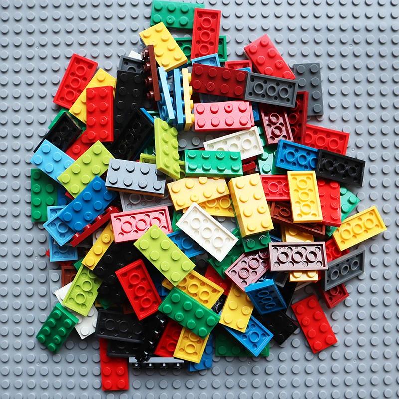 100 ШТУК Размер 2x4 Пластина с точками 3020 MOC Собираемые Частицы DIY Строительные Блоки 2*4 Фигурки Кирпичики Образовательная Креативная Игрушка для Ребенка
