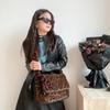 Fall Winter Faux Fur Leopard Tote Bag Large Capacity Shoulder Crossbody Students