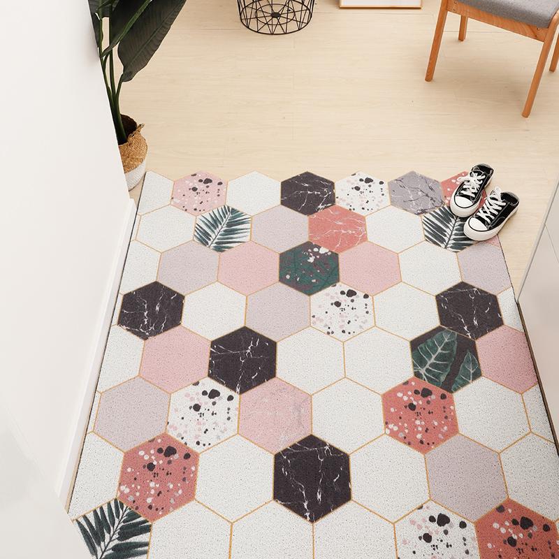 Моющиеся коврики с шестиугольным узором, Нескользящий ковер, Свободно режутся, Кухонный коврик, Придверный коврик для прихожей, Домашний