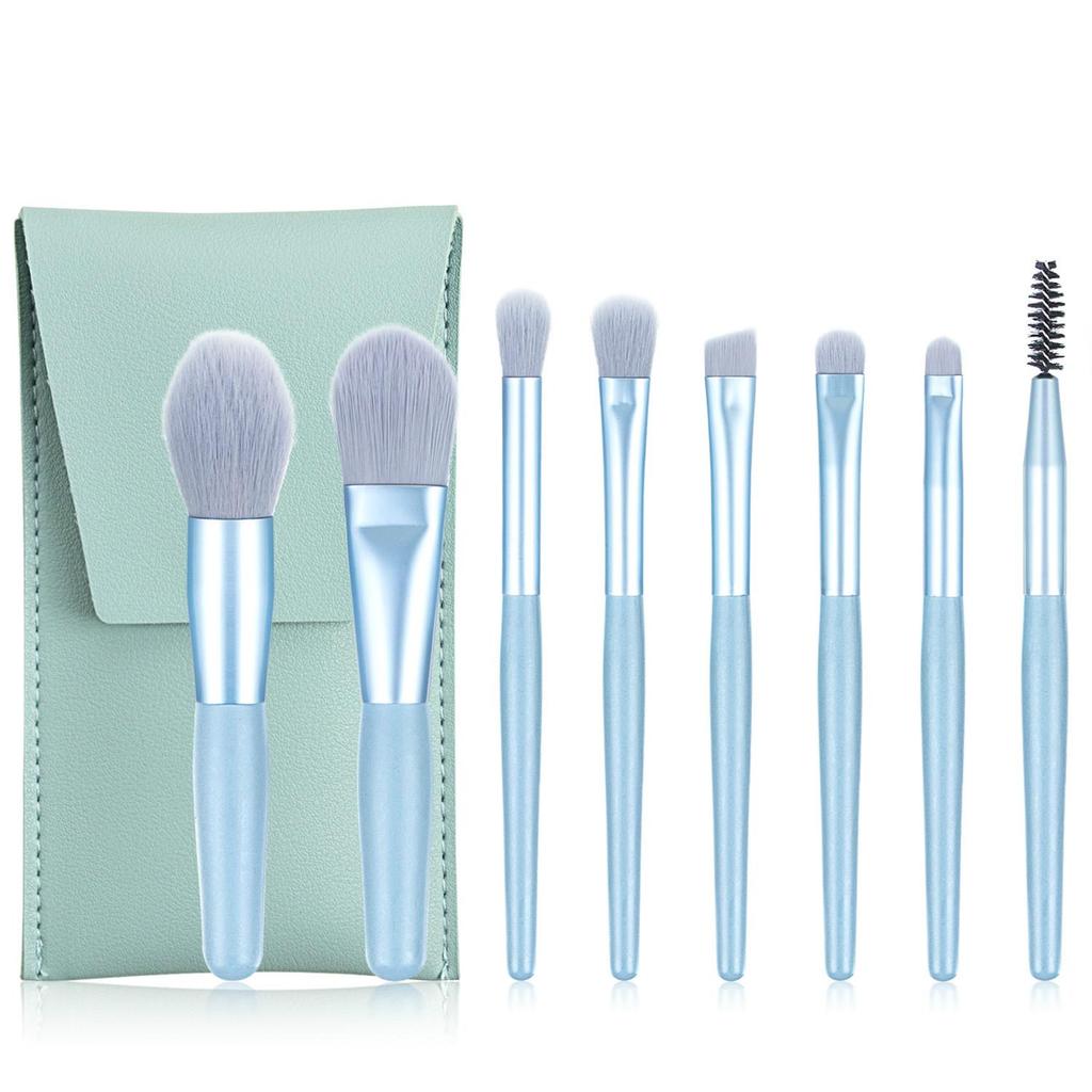 Mini Voyage 8 Piece Portable Soft Makeup Brush Set, Eye Shadow Foundation Powder Eyelash Lips Concealer Blush Makeup Brush Set