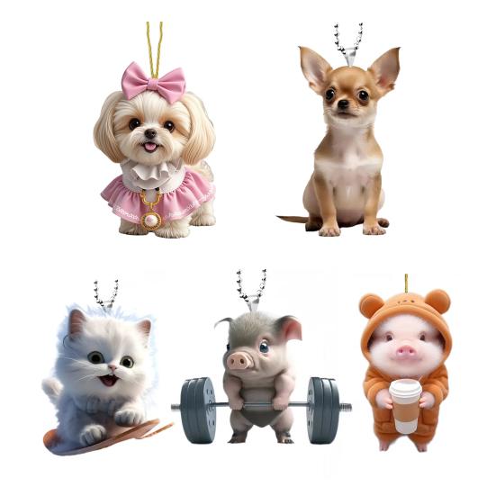 Подвеска для автомобиля Cat, 2D, плоская акриловая подвеска для зеркала заднего вида автомобиля, подвеска в виде котенка