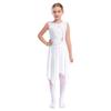Girls Sleeveless Spandex Mesh Criss Cross Hollow Backless Dance Dress