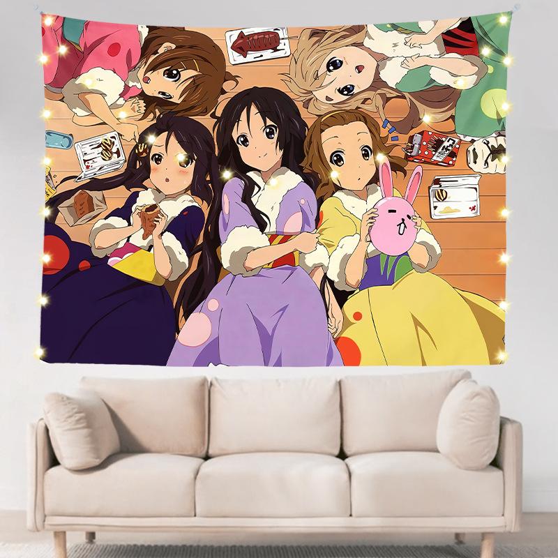 Легкий роман для девочек в общежитии, двухмерное аниме, настенное украшение для спальни, тканевое подвесное одеяло