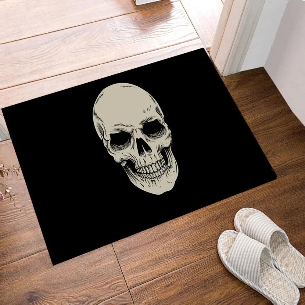 Skull Art Rugs And Carpets For Home Living Room Bedroom Decoration Area Rug Doormat Kitchen Bathroom Non-Slip Mat Cartoon Rugs