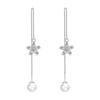 Корейские длинные серьги-игл S925 Silver Star & Moon Leaf Clover для женщин