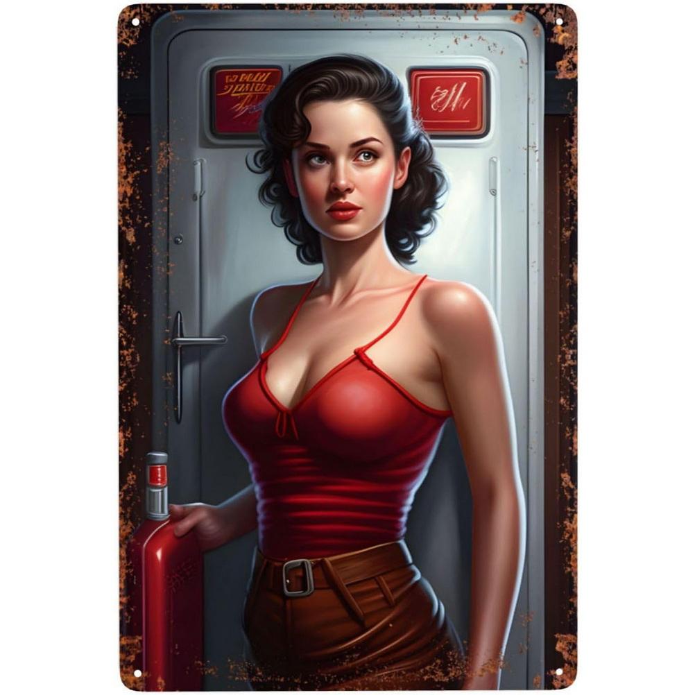 Винтажные металлические жестяные вывески Pinup для девочек, сексуальные женские Настенный декор для мужчин, пещера, гараж, бары, кафе, клубы, рестораны, ретро постеры, доска