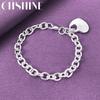 CHSHINE 925 Sterling Silver Solid Heart Bracelet For Women Men Fashion Charm High Quality Jewelry