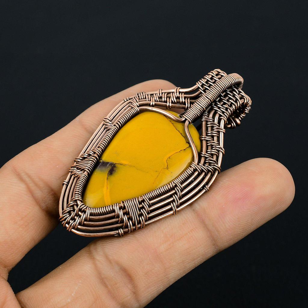 Mookaite 999 Copper Wire Wrapped Pendant, Handmade Gemstone Pendant Jewelry, Gifts For Wife Brand New Pendant