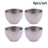 1/4Pcs Pure Titanium Double-Layer Small Tea Cup Outdoor Portable Traveling Picnic Cookware Single-Person Tea Cup Hiking Tea Cups