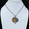 Подвеска Bumble Bee Jasper, медная проволока, обернутая в ювелирное изделие, дизайнерская медная подвеска, ювелирное изделие из драгоценных камней ручной работы, уникальная подвеска, проволочная подвеска для подарка