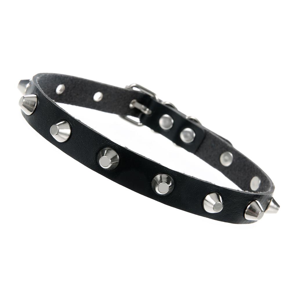 Goth Studded Choker Necklace Collar For Women Grunge Punk Leather Chocker Rave Festival Accessories