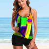 Women's Swimwear Tankini 2 Piece Swimsuit White Paramecium Vacation Bathing Suits