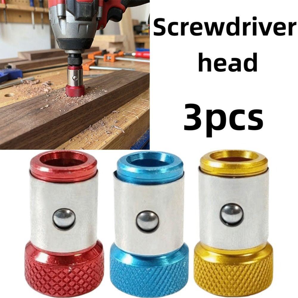 3pcs Anti-Slip Design Magnetic Ring Bit Durable Drill Tool Magnetizer Screw Driving