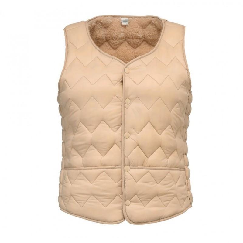 Womens Warm Puffer Vest With Fleece Lining Short Sleeveless Coat Winter Layering Outfit