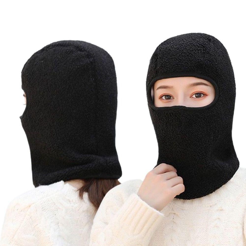Neck Protection Face Mask Thickened Beanies Breathable Balaclava Cap  Ladies