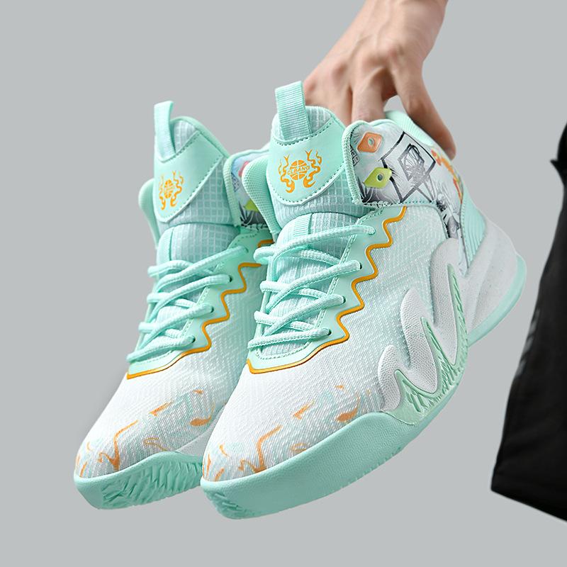 Men's Women's Basketball Shoes Middle School Games Training High Flying Mesh Surface Breathable Sports Shoes Summer Spring