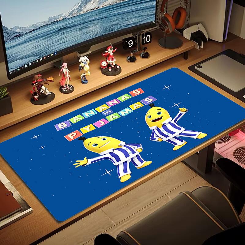 Bananas in Pyjamas Color Mouse Pad Large Gaming Table Cushion Non-slip Laptop Tablet Big Mousepad XXL Mat Mini PC Playmat With Lock edge
