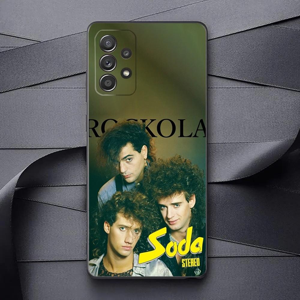 Band SODA S-STEREO Phone Case For Samsung Galaxy A13,A21s,A22,A31,A32,A52,A53,A71,A80,A91 Soft Black Phone Cover