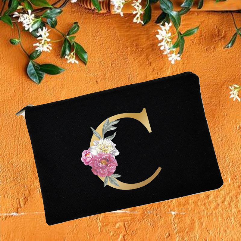 Косметички для подружки невесты с цветочным принтом алфавита, косметичка для свадебной вечеринки, косметичка, необходимые женские сумки-тоут, свадебные подарки