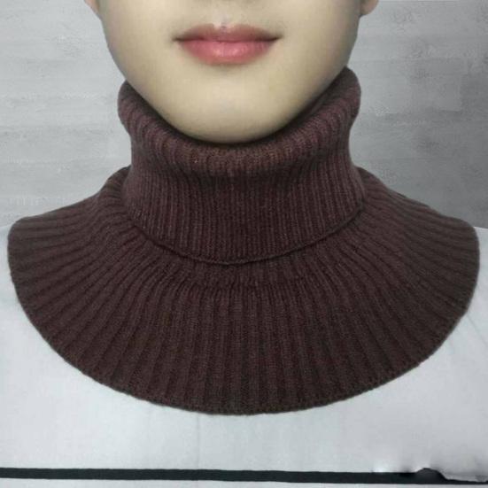 Men's Knitted Scarf Cold-Proof Versatile Keep Warmth All-match Solid Color Elastic Neck Cover for Winter
