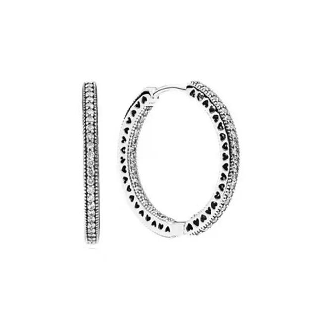 925 Silver Earrings Double Hoop Butterfly Earring Fit Charms Diy Fine Jewelry Gift For Women Making Accessories