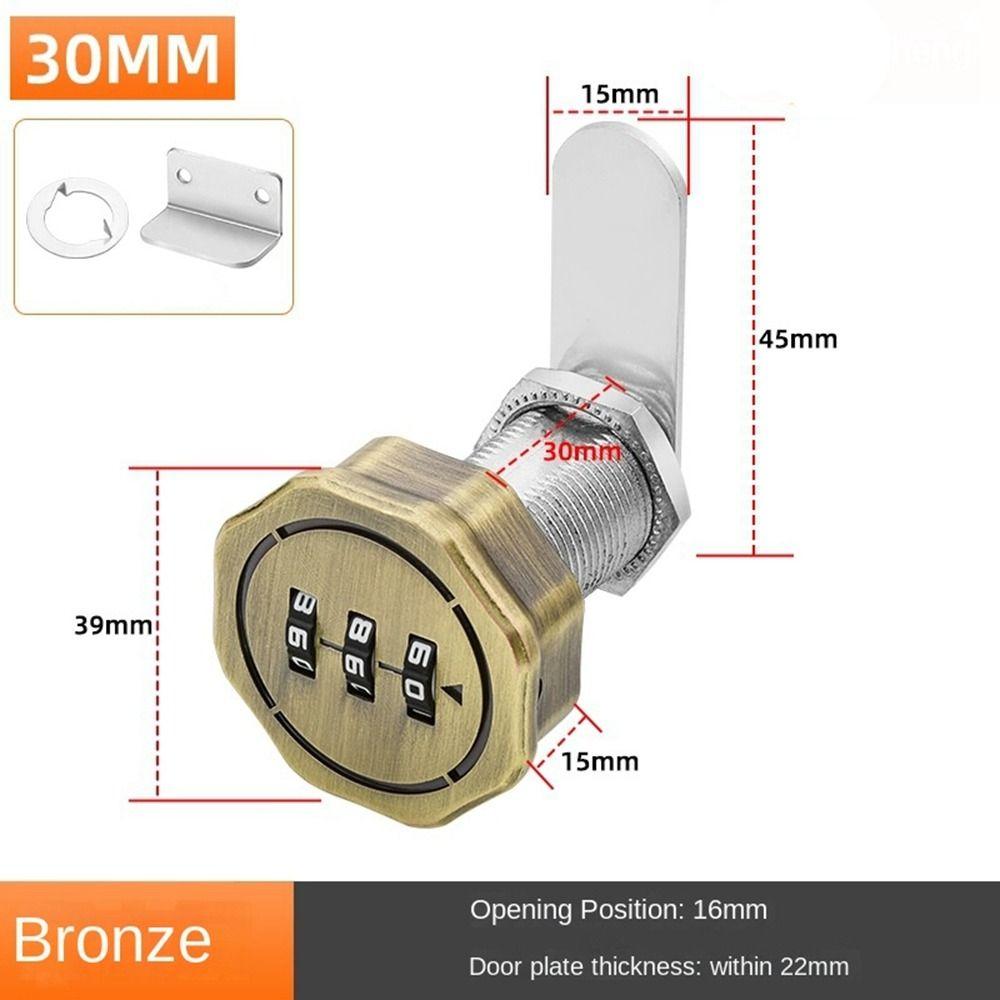 3-цифровой кодовый замок для шкафа, ящика, почтового ящика, шкафчика, мебели, противоугонный замок из цинкового сплава