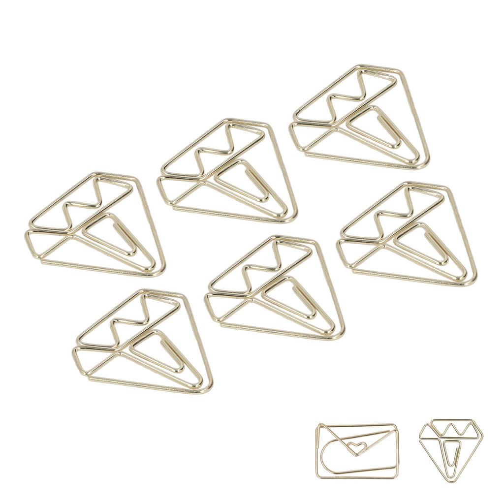 100 шт. Металлические скрепки для бумаги, золотистые, гальванические, антикоррозийные, нескользящие, с держателем