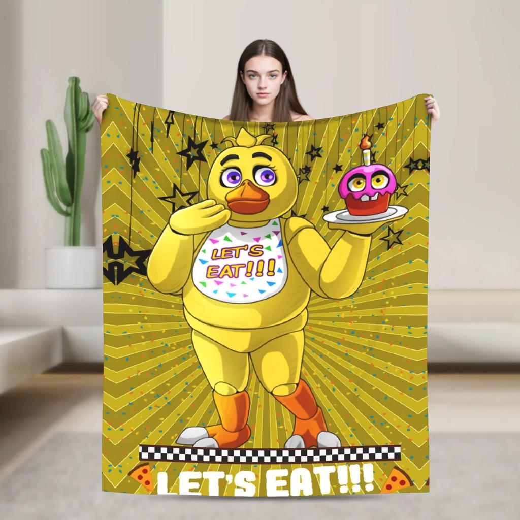 FNAFS At Freddy's Horror Blanket Camping Flannel Throw Blanket For Outdoor Soft Design Quality Bedspread Birthday Gift