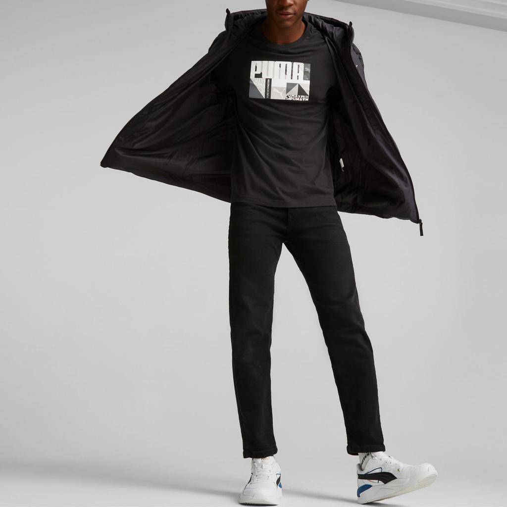 Puma Solid Color Casual Hooded Long Sleeve Jacket Men Jackets Black 849987-01