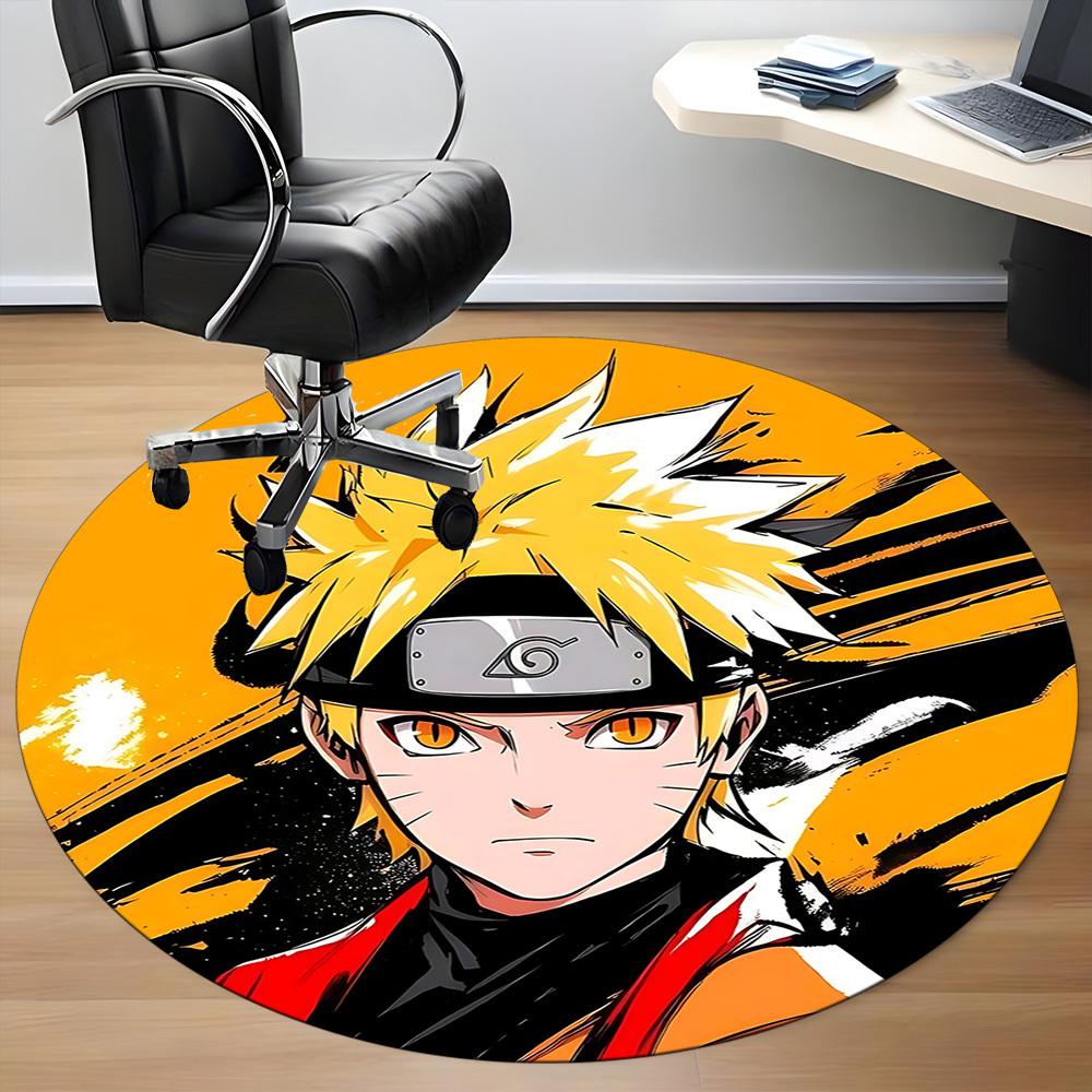 1pc Naruto Uzumaki Office Round Area Rug, Indoor Mat Suitable For Office,Bedroom Living Room Home Decor, Room Deco a0926099