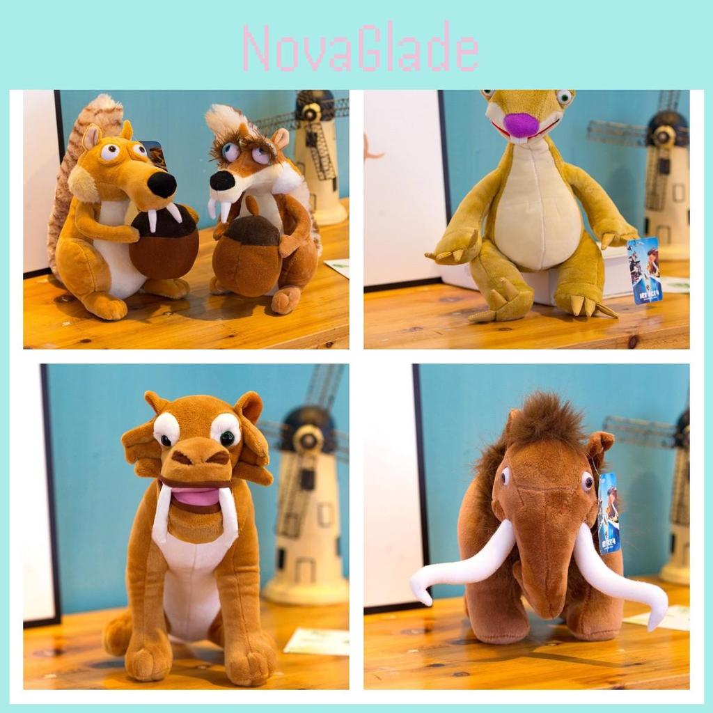 Soft And Huggable Squirrel, Sloth, And Saber-toothed Tiger Plush Toys Pack Of 3
