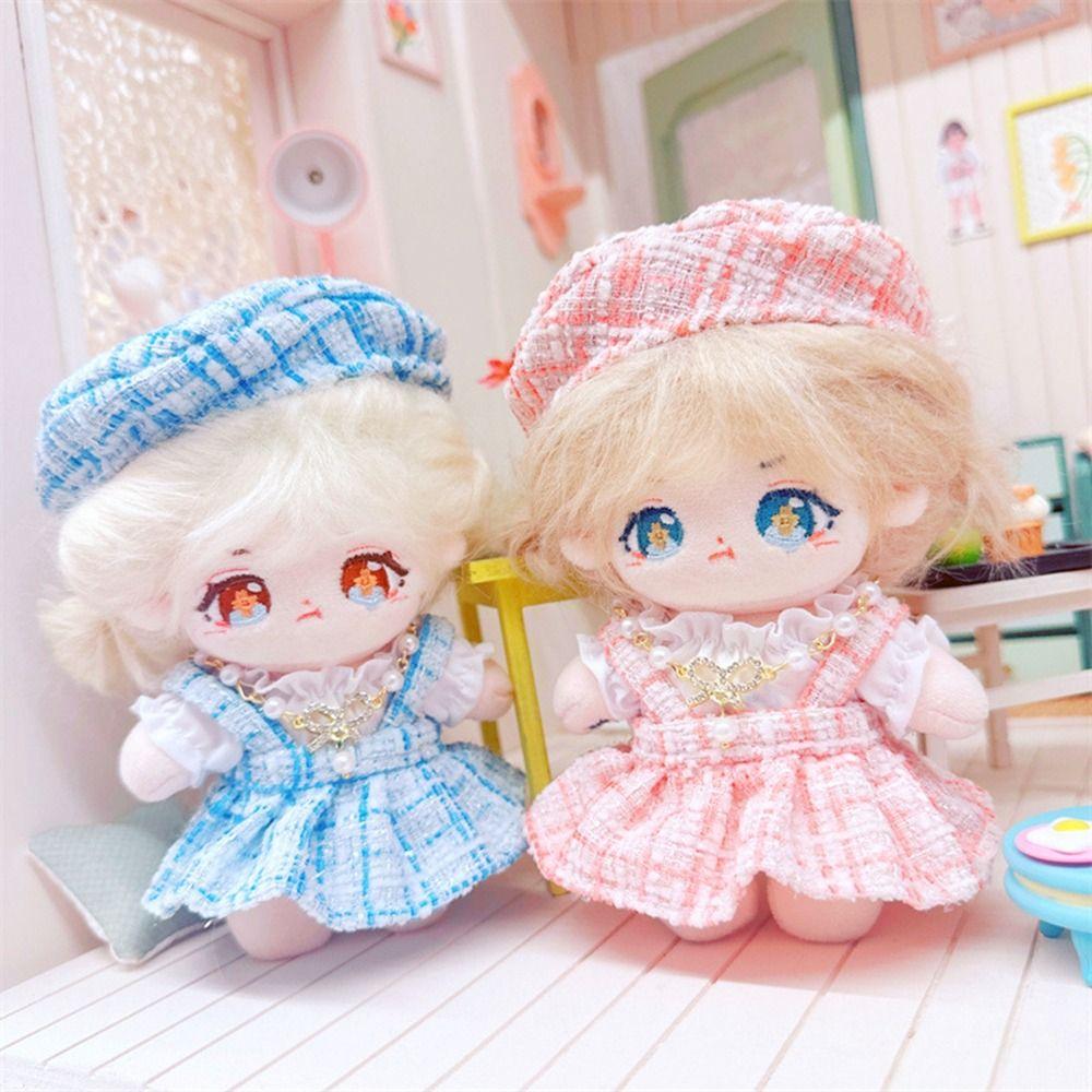 Cute Doll Lovely Clothes With Beret Hat Accessories 2 Colors Princess Dress Accessories 10cm Cotton Doll/EXO Idol Dolls