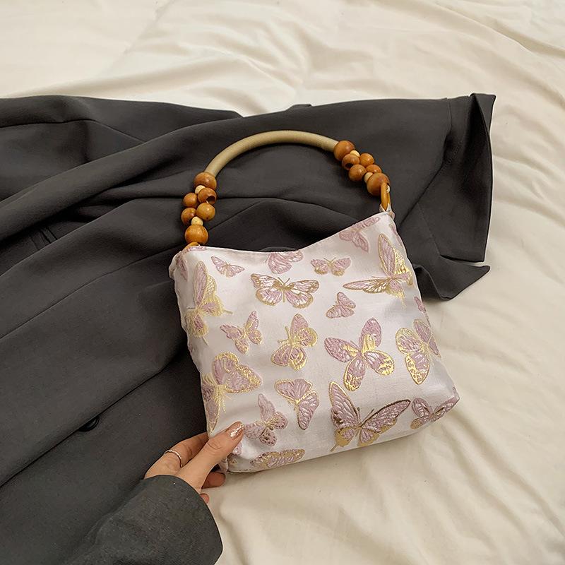 Underarm Bag Tote Bag Women's 2025 New Literary Embroidery Shoulder Bag