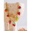 Yhpup Sweet Spring Summer Colored Glaze Fruit Charm Pendant Necklace Gold Color Stainless Steel Trendy Jewelry for Girls Ladies