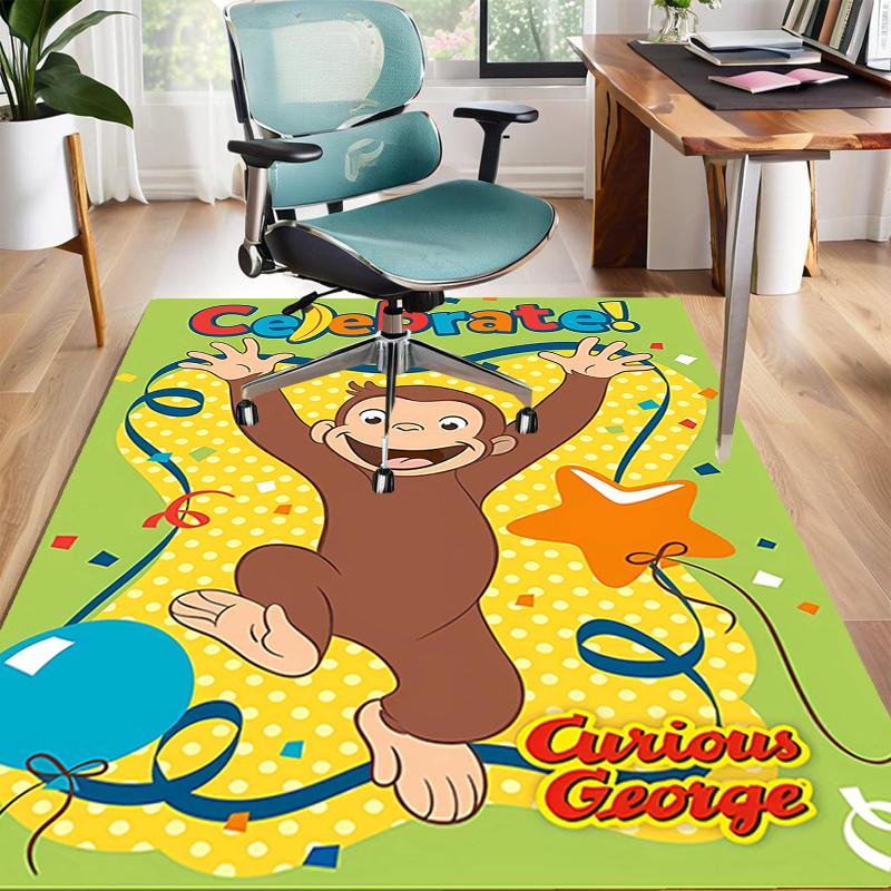 1pc Curious George (7) Design Area Rug - Non-Slip, Soft & Cozy Floor Mat for Living Room, Bedroom, Office - Indoor/Outdoor Decorative Carpet
