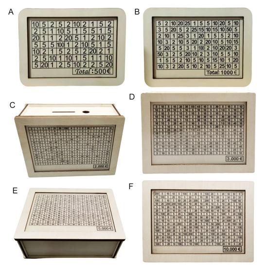 Wood Money Box with Counter 500/1000/2000/3000/5000/10000 Euros Piggy Bank Coin Cash Container